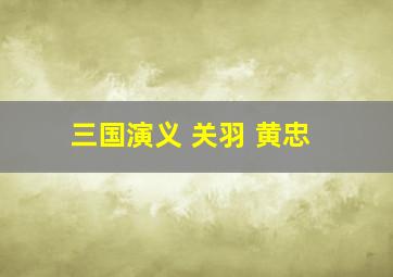 三国演义 关羽 黄忠